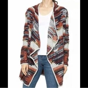 Lucky Aztec Southwest Women Cardigan Long Open Duster Sweater Navajo Plus SZ 1X